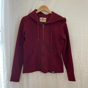American Giant Woman's Red Oxblood Full Zip Hoodie Sweatshirt Sz Med